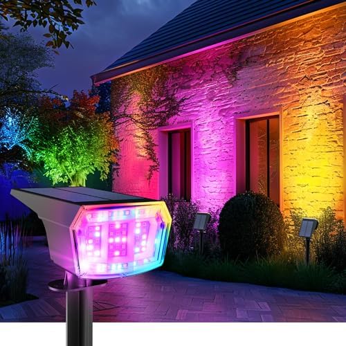 AUDERWIN Solar Spot Lights Outdoor Waterproof, 10 Packs, RGB by AUDERWIN