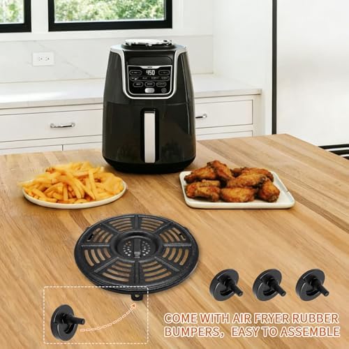 Air fryer Accessories for Ninja AF101 4 QT AF161 Max XL AF150 XL Air Fryer, 8.2'' Round Food Grade Air Fryer Grill Pan Grill Plate Crisper Plate Replacement Parts Tray Rack,Dishwasher Safe - Image 4