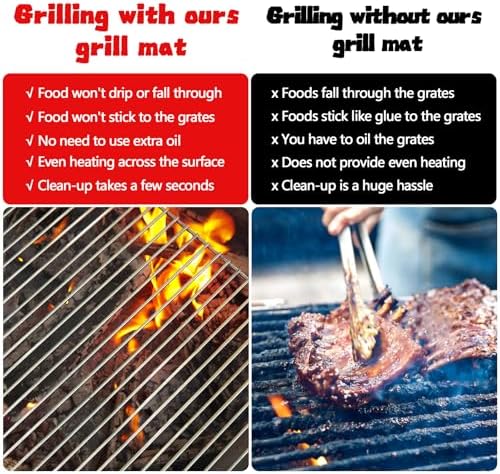 UBeesize 2 Pack 0.4mm Extra Thick 600 Degree Non Stick BBQ Grill Mat - Image 2