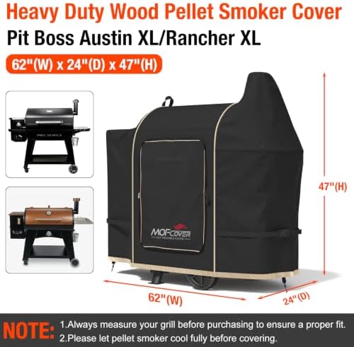 Foldable Grill Cover for Pit Boss Austin XL/Rancher XL, Waterproof 600D Heavy Duty Wood Pellet Smoker Cover, Fade＆Tear Resistant Pellet Grill Cover for 1000S/1100 Pro,Black - Image 5