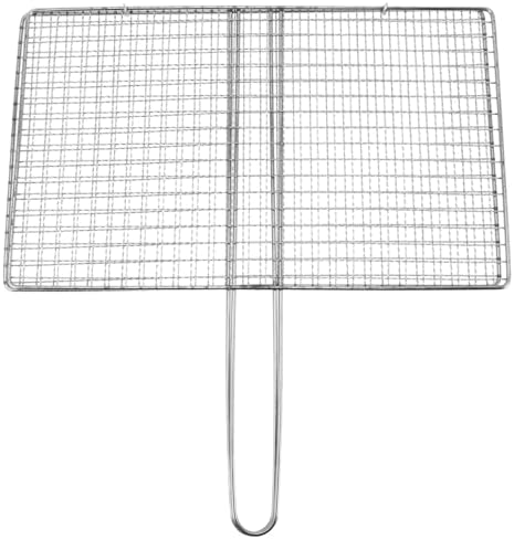 BESPORTBLE Fish Grill Basket, Fish Grilling Basket for Outdoor Stainless Steel Folding Grill Accessories Grill Basket for Bar Camping Picnics Parties by BESPORTBLE