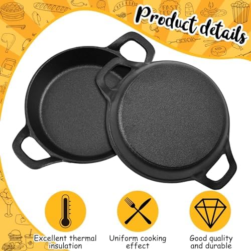 Ziliny 1 Pack Mini Cast Iron Skillets 6.3 x 6.3 x 1.5 Inch Pan Ramekin Set - Image 4