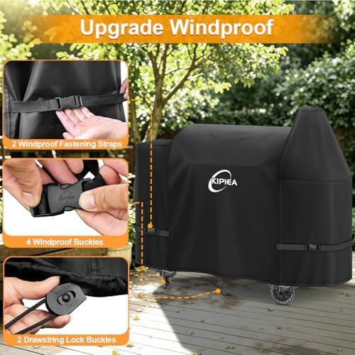 Kipiea 600D Pellet Grill Cover for Pit Boss Austin XL & Rancher XL, Waterproof BBQ Smoker Cover, UV Resistant, No Tear, No Fading - Image 4