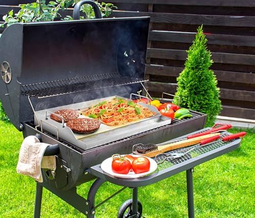 GasSaf 25" x 16" Stainless Steel Griddle Universal for Gas & Charcoal Grills, Large Flat Top with Grease Groove, Heat Evenly, Great for Parties, Camping & Tailgating, Outdoor Cooking Flat Pan - Image 6