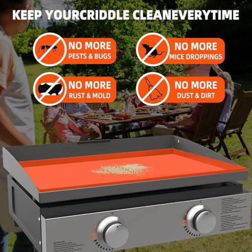Blackstone Grill Mat 22 inch,Silicone Protective Cover for Blackstone Griddle, Silicone Grill Rubber Mat, Protect Griddle from Rodents, Insects, Debris, and Rust - Image 4