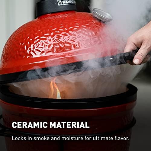 Kamado Joe Joe Jr 13.5-inch Portable Ceramic Charcoal Grill with Grill Stand, Stainless Steel Cooking Grate, Heat Deflectors and Ash Tool in Red, Model KJ13RH - Image 3