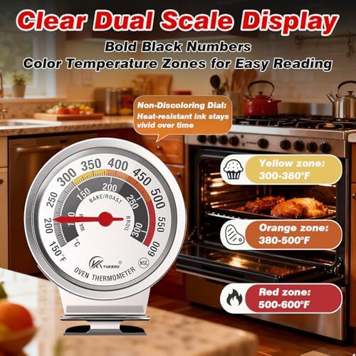 Oven Thermometer 360° Rotating Dial Extra Large Digits 150-600°F - Image 5