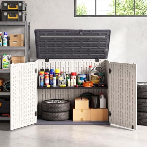 Tangkula 20 Cu.Ft Large Outdoor Storage Cabinet w/Adjustable Shelf - Image 2