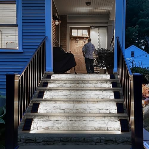 JOFIOS Solar Step Lights for Outside,6pack Solar Stair Lights Outdoor Waterproof IP67,Outdoor Deck Step Lights,Solar Outdoor Lights for Staircase,Patio,Front Step(Cool Brown) - Image 5
