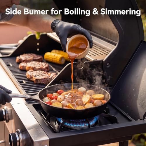 Aoxun 4-Burner 49000 BTU Propane Grill with Side Burner, Black - Image 6