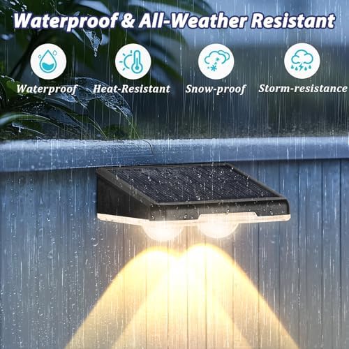 Brightever Solar Fence Lights Outdoor Black 8-Pack, 3000K/5000K/6500K - Image 6