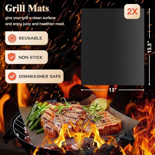 Romanticist 26pcs Stainless Steel BBQ Tools Grilling Accessories Set, Black - Image 5