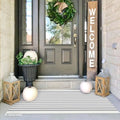 IOHOUZE 2x4.3 Striped Outdoor Door Mat, Washable Porch Rug, Grey White by iOhouze