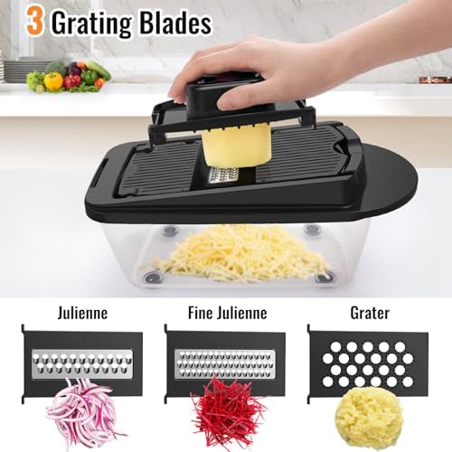 8-Blade Cook Tool & Gadget Sets, Egg Slicer Chopper Grater Set, Black - Image 6