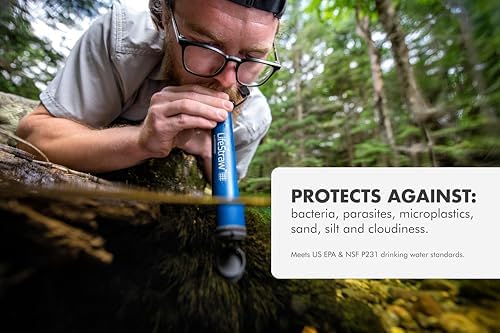 LifeStraw Personal Water Filter for Hiking, Travel and Emergency, Navy, 4 PK - Image 5