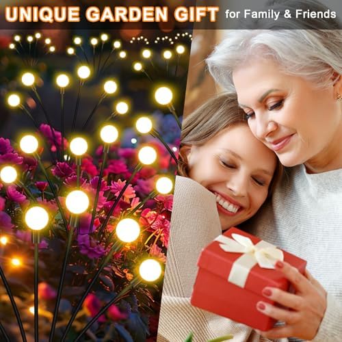 NBQQ Solar Lights Outdoor 6 Pack of 48 LEDs Swaying Firefly Garden Decor - Image 3