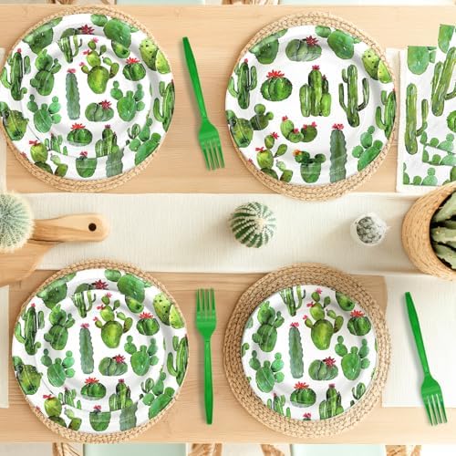 Cactus Party Decorations - Cactus Party Plates and Napkins for Kids Birthday Party, Serves 40 Guests - Image 4