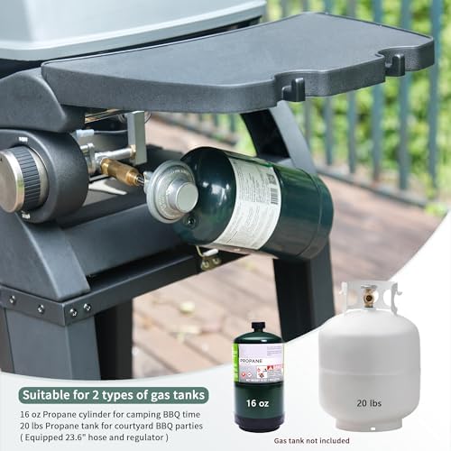 MASTER COOK Single Burner Propane Gas Grill, 11,500 BTU Portable Tabletop Barbecue Grill with Cart for Patio, Camping, Travel - Image 7