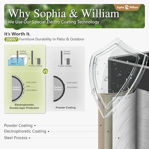 Sophia & William Outdoor Dining Set for 8 w/Swivel Mesh Chairs, Brown - Image 3