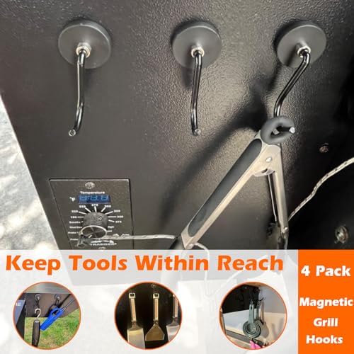 Smoker Grill Hooks 4 Pack Heavy Duty,Non-Slip Magnetic Hook for Grill Utensils,Strong Magnetic Hooks for Traeger Blackstone Pit Boss Camp Chef Z Grills BBQ Grill Accessories - Image 2