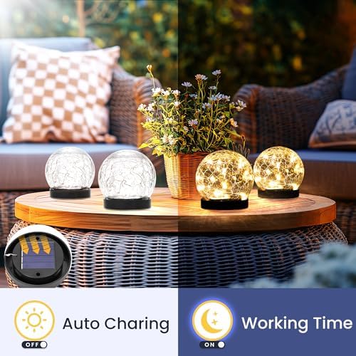 Solar Globe Lights Outdoor Waterproof-Solar Garden Lights 2 Pack - Image 6