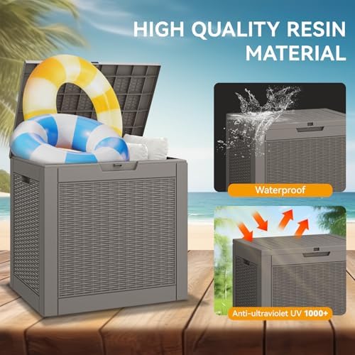 KAMABOKO Outdoor Storage Box, 31 Gallon Deck Box Outdoor Waterproof Small - Image 3
