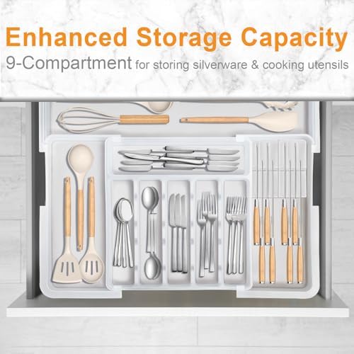 Silverware Organizer for Kitchen Drawer Expandable Utensil Drawer Organizer - Image 4