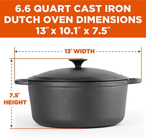Commercial Chef 6.6-Qt. Dutch Oven, Pre-Seasoned Cast Iron, CHCI660 - Image 4