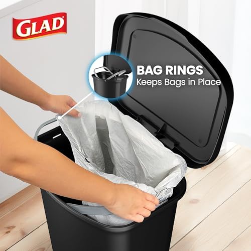 Glad Premium Trash Can with Clorox Odor Protection, 13 Gallon, Black - Image 5