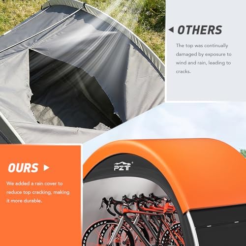 Upgraded Bike Tent with Rain Cover, Outdoor Storage Shed for 4-5 Bikes - Image 3