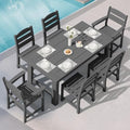 SERWALL HDPE Outdoor Dining Table and Chairs Set for 6 by SERWALL