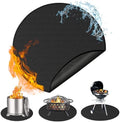 Anze Round Under Grill Mat for Outdoor Grill, 48 Inch Anti-Slip BBQ Floor Mats, Easy to Clean Reusable Fireproof Grill Pad, Oil-Proof Waterproof Protector for Deck Fireplace Pit Mat Black by Anze