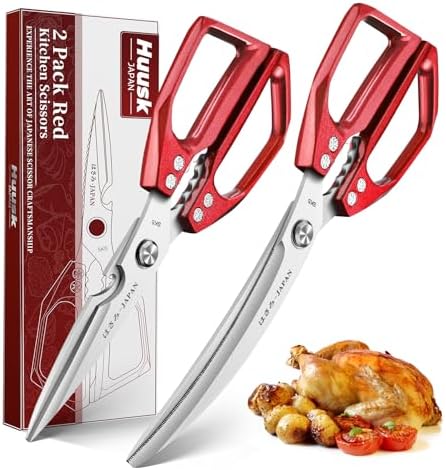 HUUSK Kitchen Shears Heavy Duty - Japanese Kitchen Scissors All Purpose by HuuskKnife