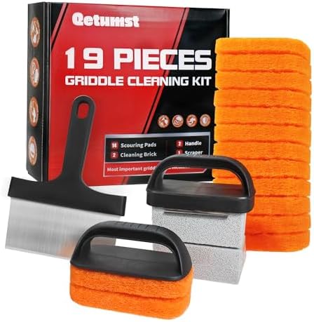 Griddle Cleaning Kit for Blackstone, Scraper, Scour Pads, Grill Stone 19Pcs by AStarterKitforAnyGriller