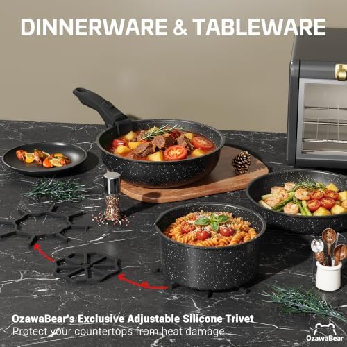 12 Pcs Pots and Pans Set Non Stick, Detachable Handle Cookware - Image 6