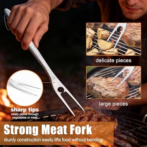 HaSteeL BBQ Accessories, 18In Grill Tools for Outdoor Grill - 4 Pack - Image 5