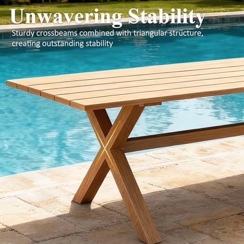 LayinSun 7 Pieces Outdoor Patio Dining Set, Aluminium Rectangular Dining Table and Wicker Rattan Chairs Set for Outside Backyard, Poolside - Image 6