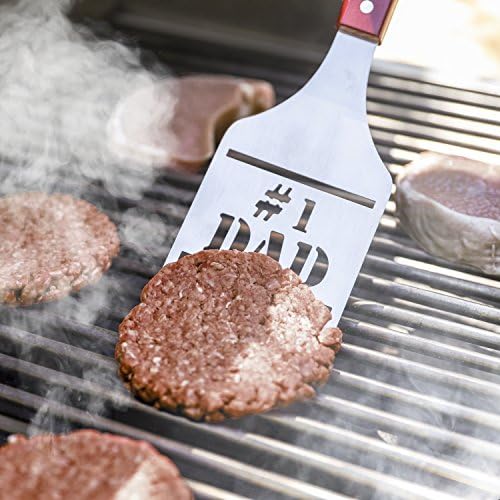 Panoware BBQ Grill Tools Set for Dad, 4 Piece Set, Number 1 Dad Tongs, Spatula, Digital Thermometer and Case - Image 2