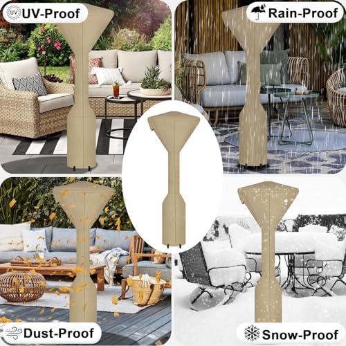 OutdoorLines Waterproof Patio Heater Covers with Zipper and Storage Bag, - Image 7