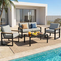 NATURAL EXPRESSIONS 4 Pieces Patio Furniture Sets, Modern Metal Patio Set by NaturalExpressions