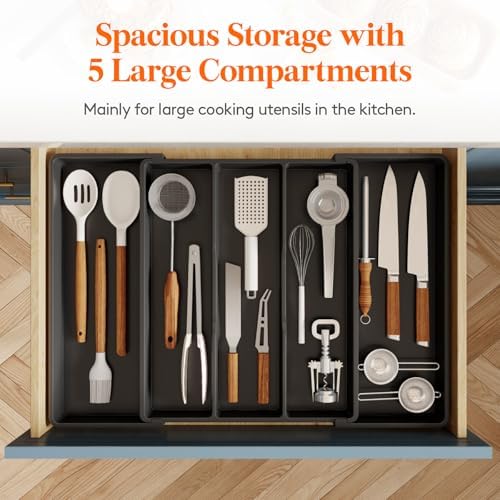 Lifewit Utensil Organizer for Kitchen Drawers, Expandable Utensil Tray - Image 4