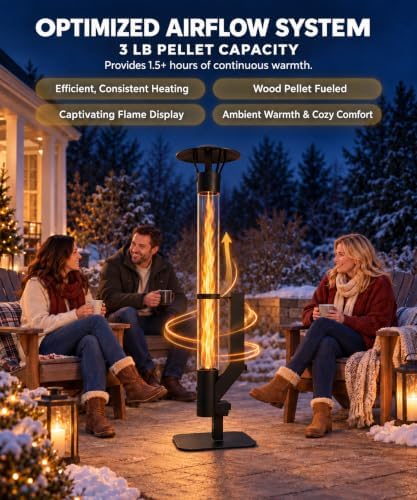 Outdoor Pellet Heater, 64 Inch Wood Pellet Rocket Stove - Image 4