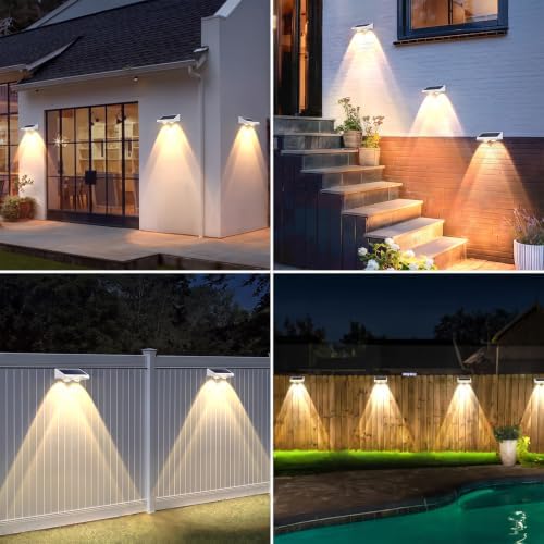 Brightever Solar Fence Lights Outdoor White 12-Pack, 3000K/5000K/6500K - Image 7