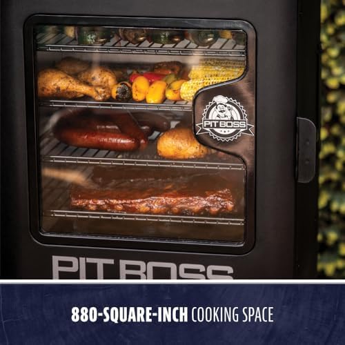 Pit Boss 3-Series WiFi & Bluetooth Digital Vertical Smoker with LCD Digital Controller and Wood Chip Tray, 880-Sq. In. 4-Rack Cooking Space, 100°F to 300°F Temperature Range, Meat Probe, Black - Image 3