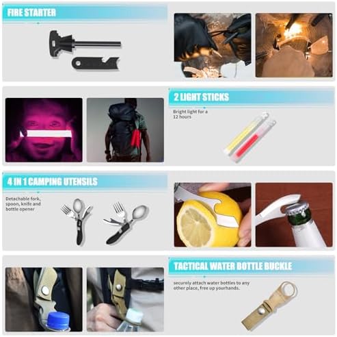 Survival Kit and First Aid Kit, 236PCS Survival Gear Camping Essentials Emergency Medical Supplies with Tactical MOLLE Pouch for Outdoor Adventure, Camping, Hiking, Hunting, Cool Idea - Image 4