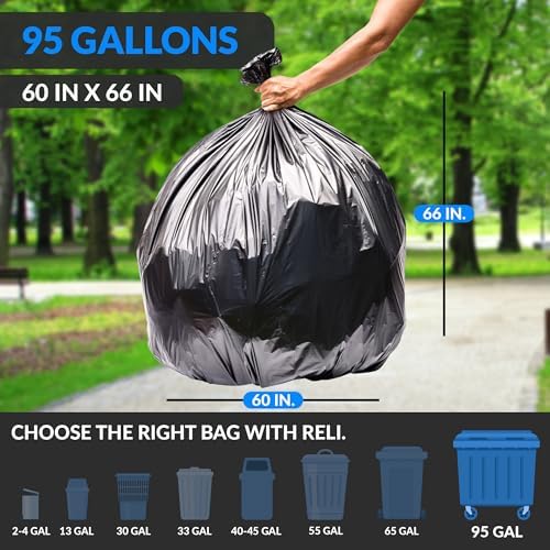 Reli. 95 Gallon Trash Bags Heavy Duty - Image 2