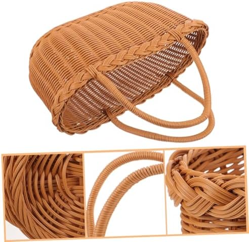 Woven Storage Basket, with Handle, Lightweight Fruit Snack Organizer - Image 4