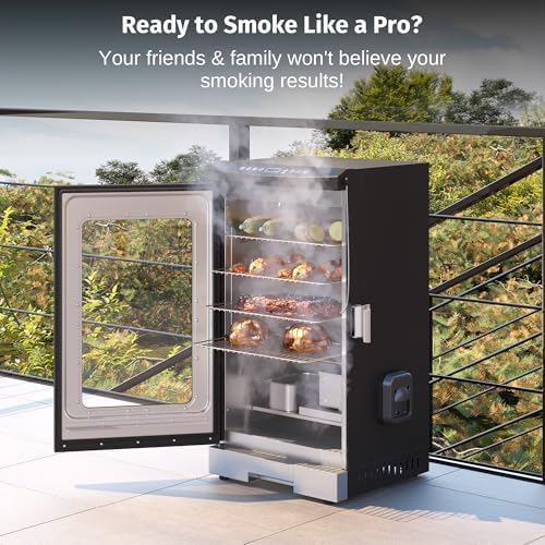 EAST OAK 30" Electric Smoker for Outdoors | Built-in Meat Probe & Clear Viewing Window | Side Chip Loader for 6x Longer Uninterrupted Smoking | 725 sq in Cooking Area for Bigger Batches, Mist Black - Image 2