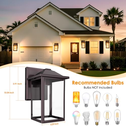 MATAMEYE Outdoor Wall Light Fixture, Exterior Waterproof Porch Lighting - Image 2