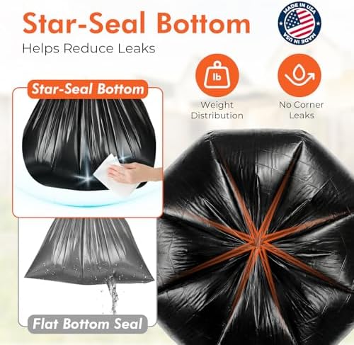 Delxo 40-45 Gallon Trash Bags, 125 Count, 40×45'' Large Black Garbage Bags - Image 4